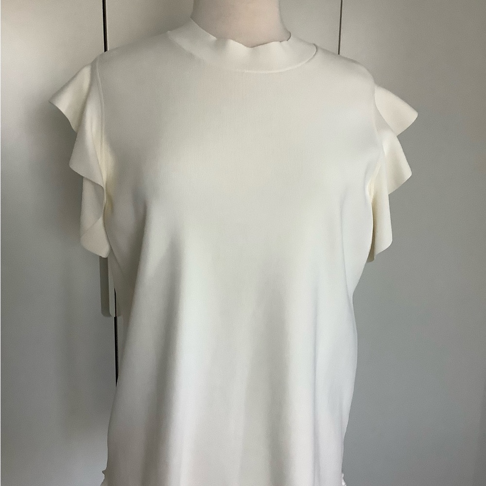 AKRIS PINTO CUT-OUT BACK WHITE TOP Sz XL